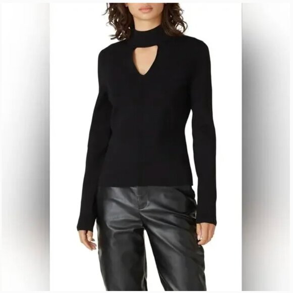 Proenza‎ Schouler White Label Compact Knit Turtleneck sz M open front fitted - Picture 1 of 7
